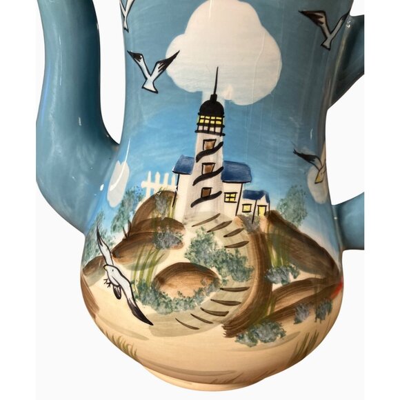 Youngs Heartfelt Kitchen Creations Teapot With Lid  Seaside Nautical Pattern - Picture 4 of 16